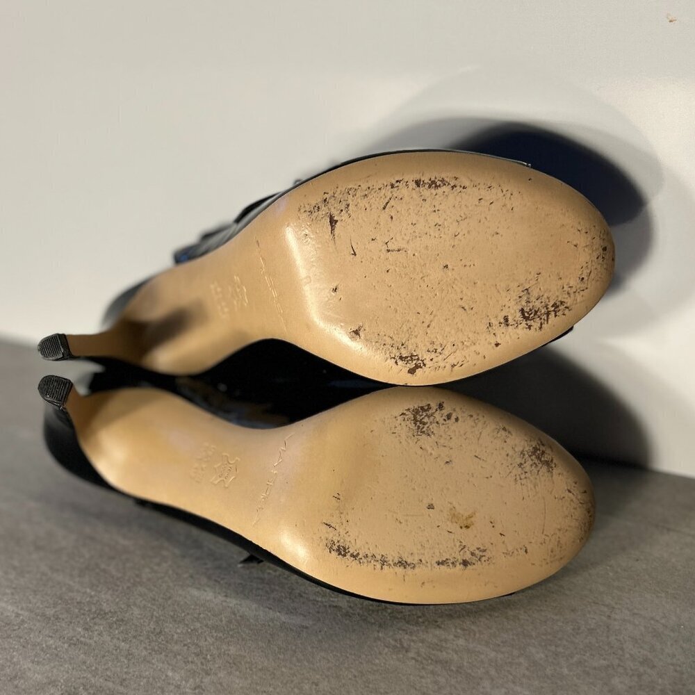 Via Spiga SZ8.5 Rosanne Black Patent Leather Mary Jane Heels Dressy Office Old $ - Picture 10 of 11